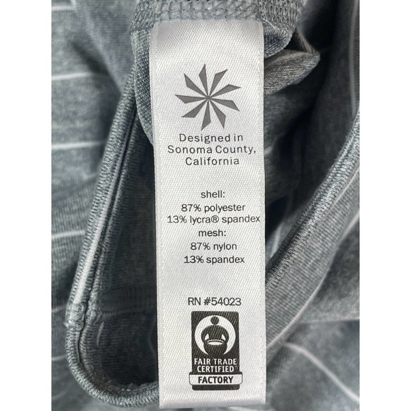 Athleta Chaturanga 7/8 Athletic Legging Pants‎ Womens S Gray Striped Stretch - Picture 8 of 11